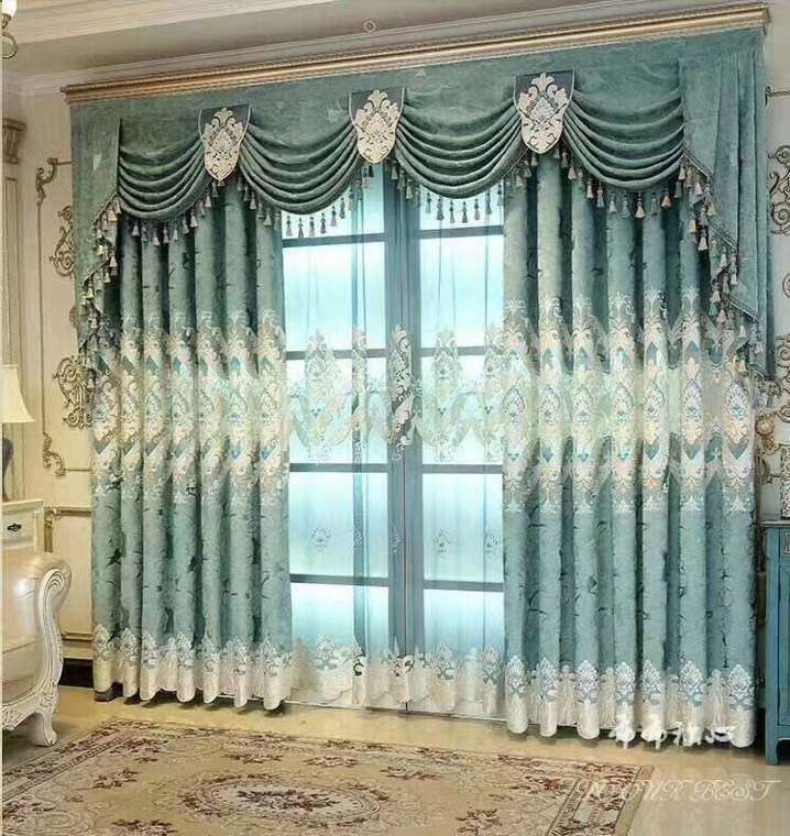 Snowy embroidered fabric