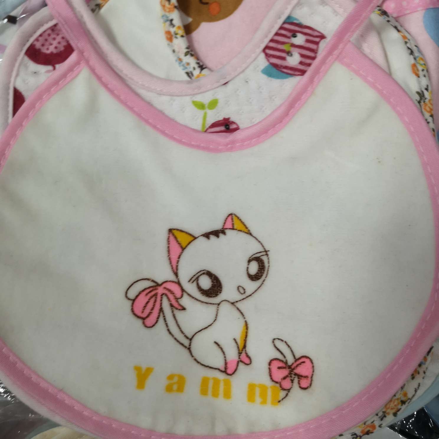 Waterproof drool pocket kitten square mask bib baby drool towel hand bib cotton bib