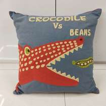 Cartoon animation embroidery pillow crocodile pea cushion