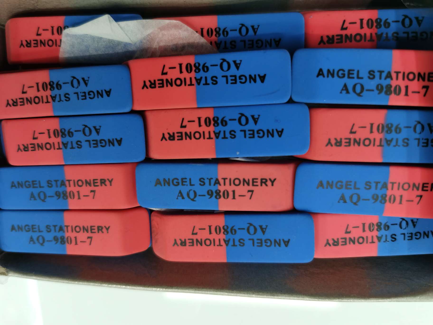 9801-7 Red and blue two-color eraser, eco-friendly eraser undefined