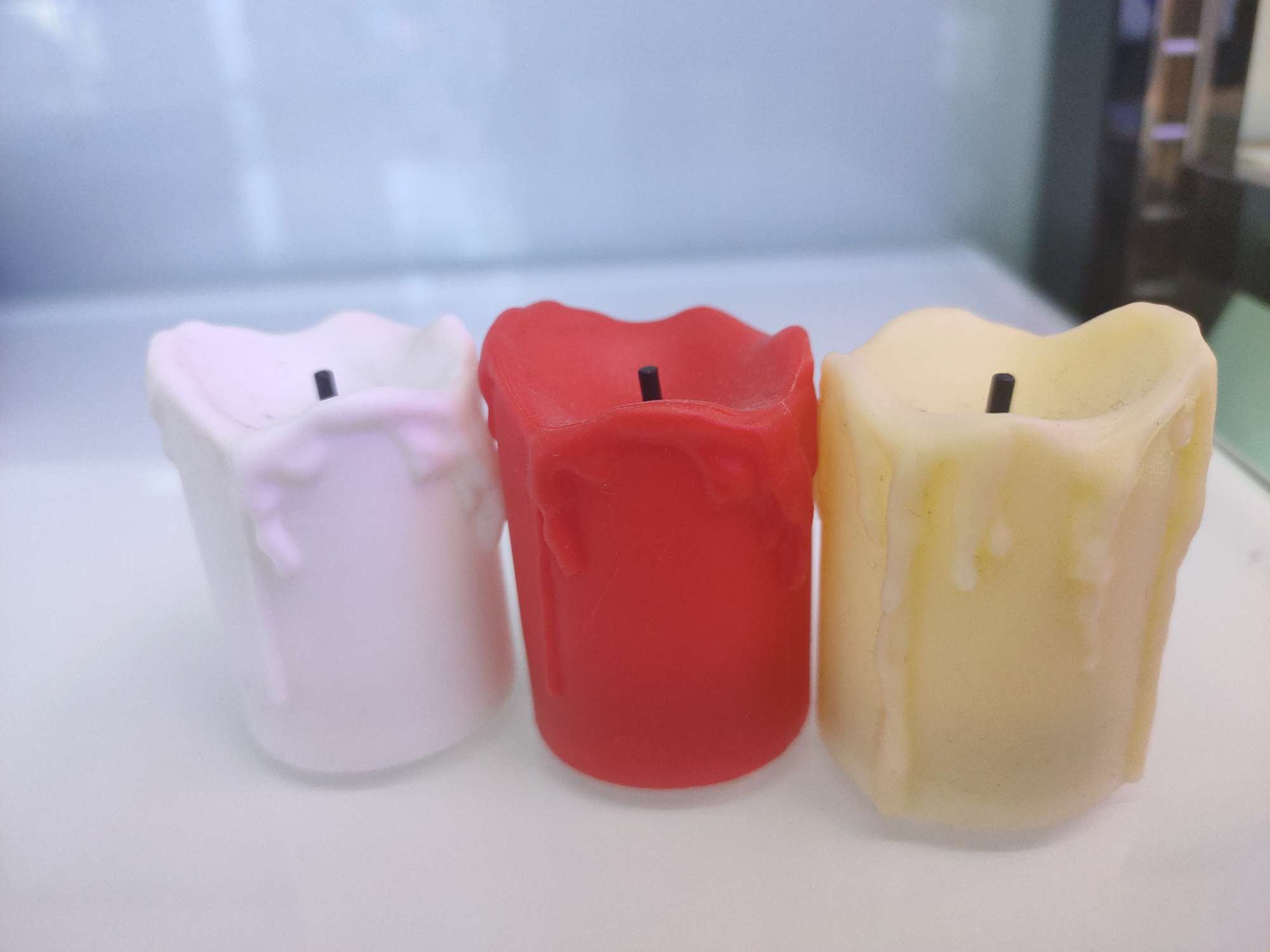 黑心蜡烛，塑料仿真泪蜡白底实物图