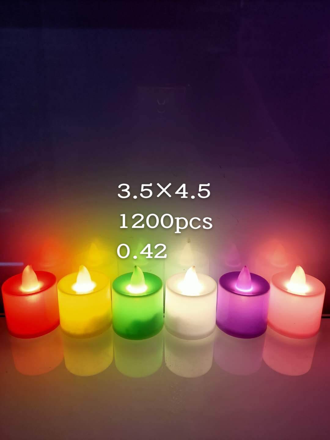 Plastic flat candle light, artificial wax, colored light thumbnail
