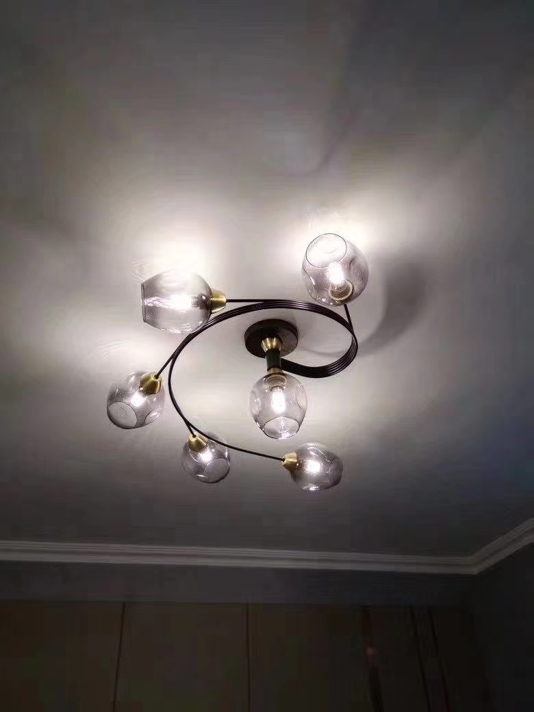 Nordic minimalist ironwork lamps, LED living room lamps, dining room lamps and room lamps Application Scenario