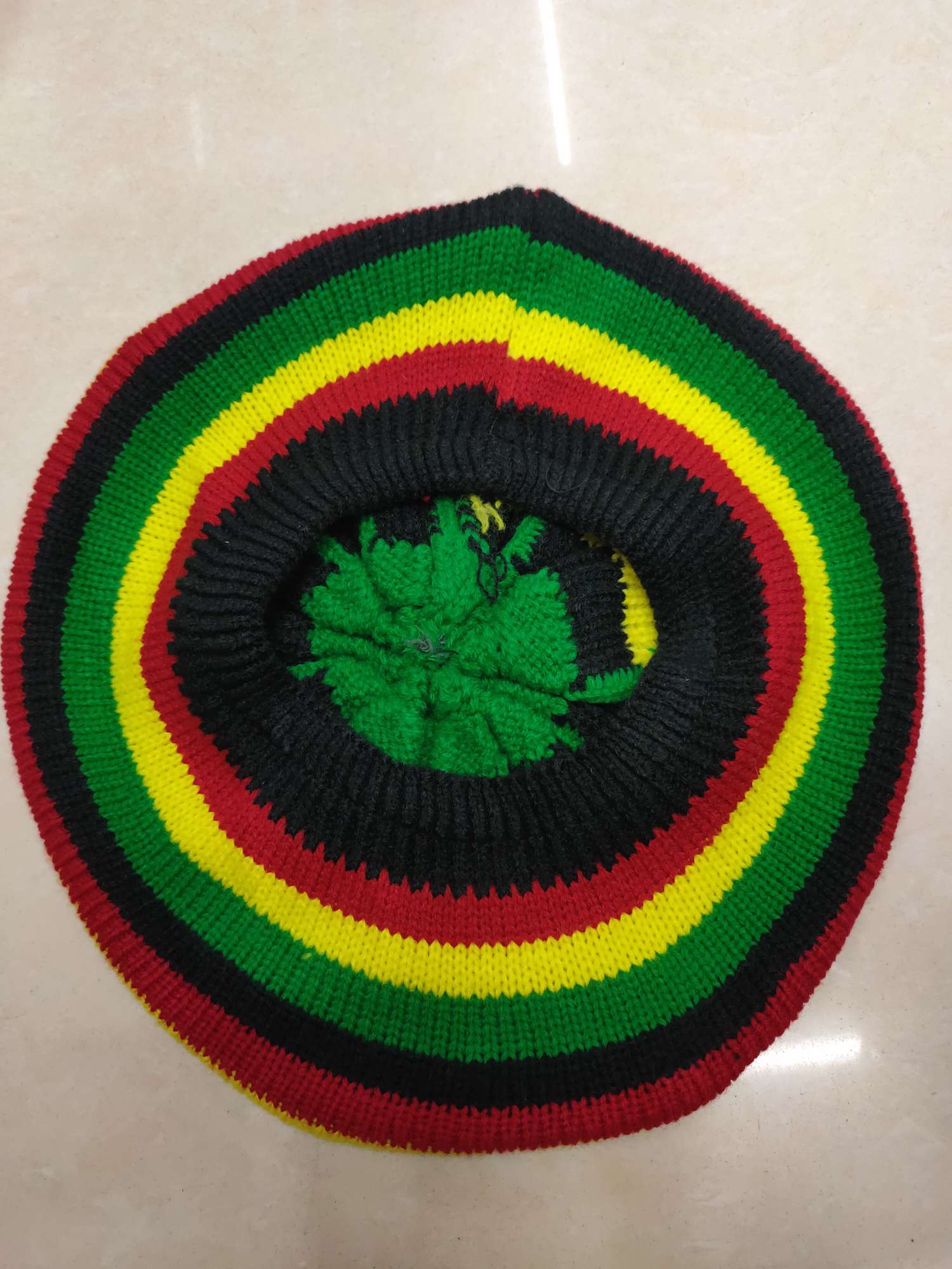European And American Festival Hats Black Green Yellow Red Black Hat Octagonal Striped Watermelon Hat, Jamaica Specification drawing