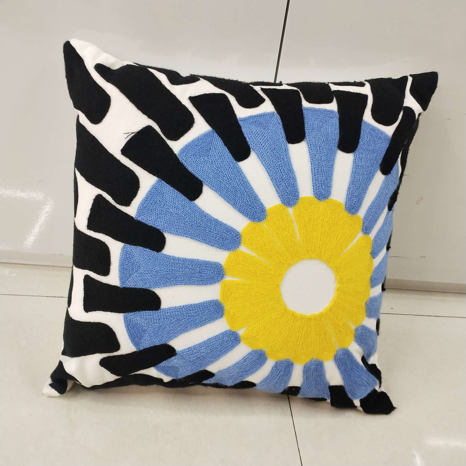 Nordic embroidered cushion cover office nap pillow sofa back