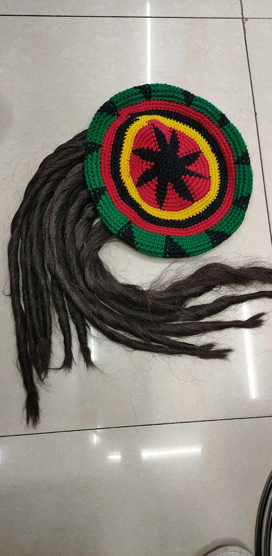 Fake hair Jamaica dreadlocks hats Berets reggae hats Beanie hats with fake braids hand-knitted hip hop hats for men and women thumbnail