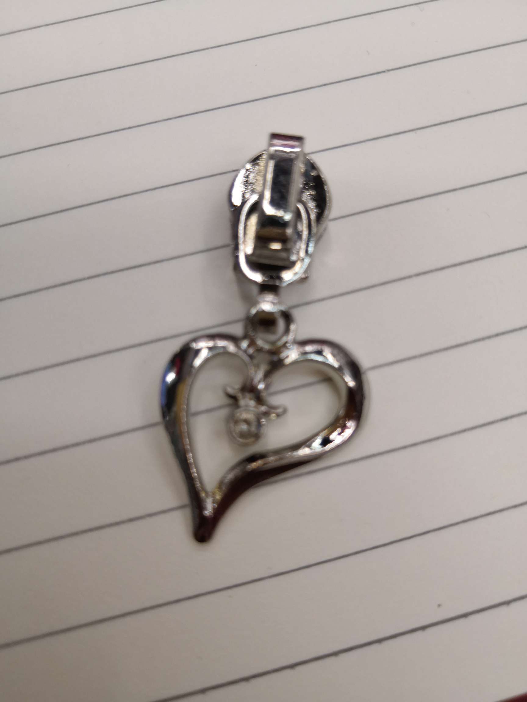 No. 5 nylon diagonal heart white thumbnail