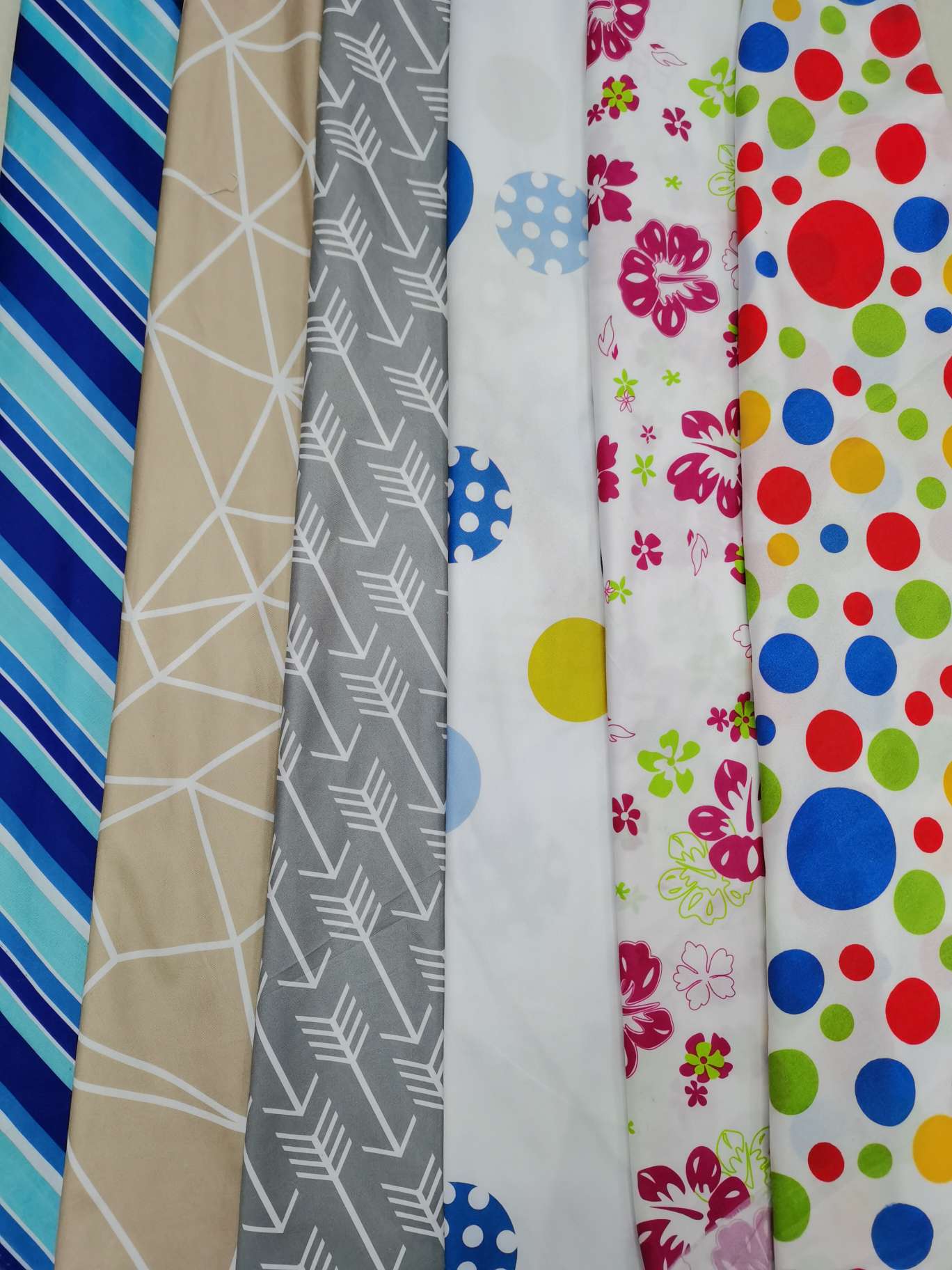 Large Floral Milled Transfer Printed Fabric In Stock