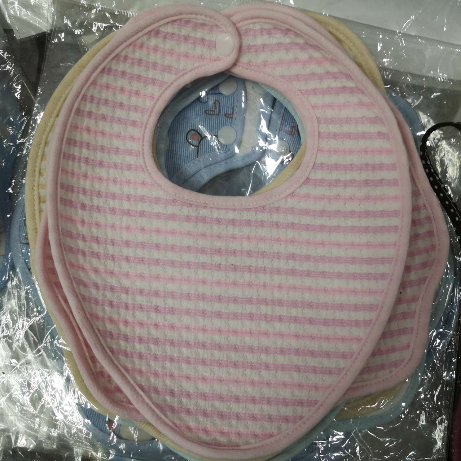 Water-resistant bib square striped mask bib baby hand bib cotton bib thumbnail
