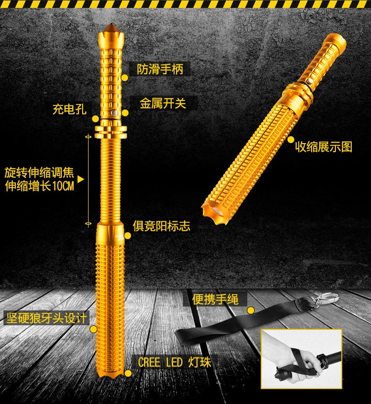 Wholesale of best-selling mace T6 dark retractable high-intensity flashlight outdoor lighting self-defense flashlight gifts undefined