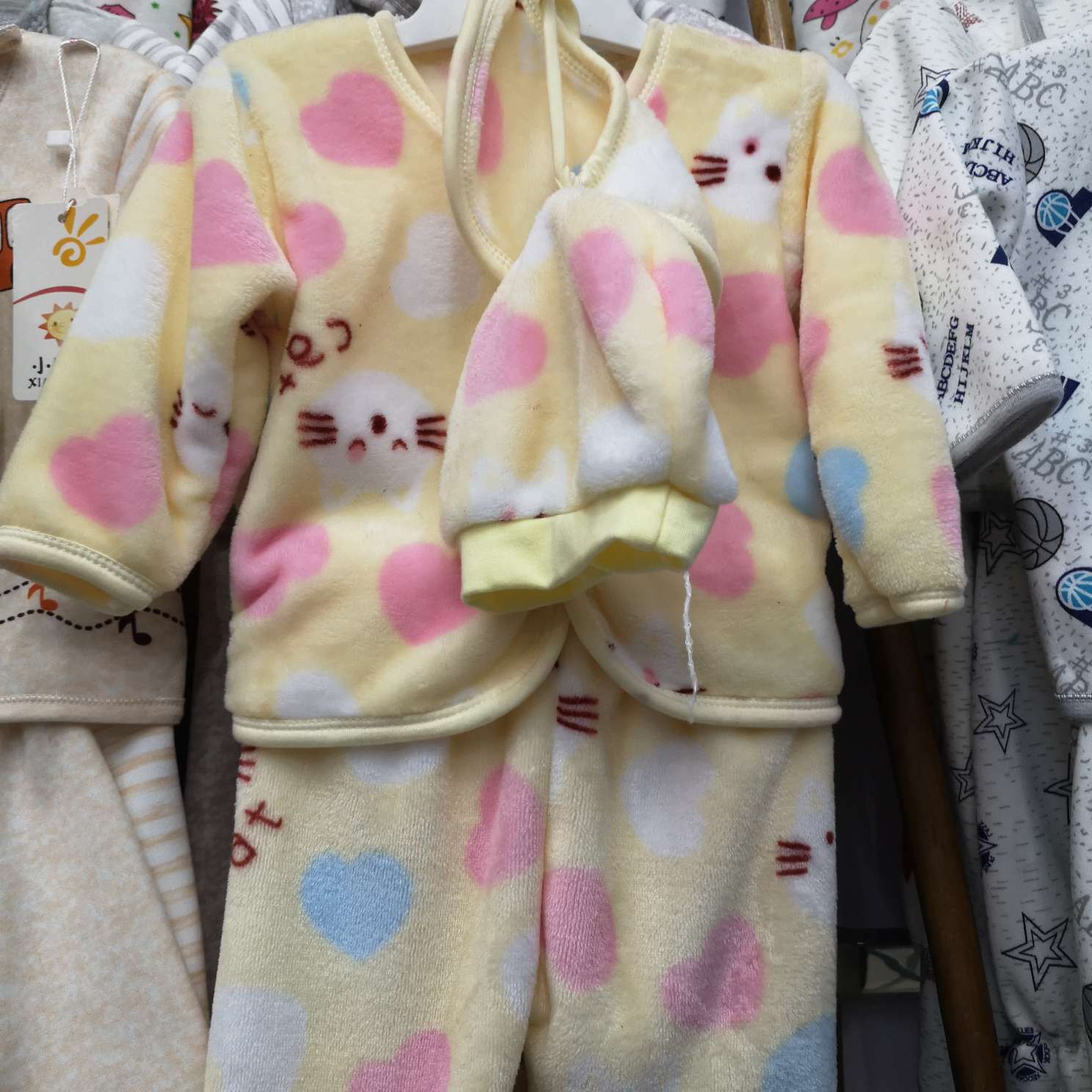 新生婴幼儿春秋冬季保暖家居五件套装法兰绒两件套睡衣服宝宝珊瑚绒详情图1