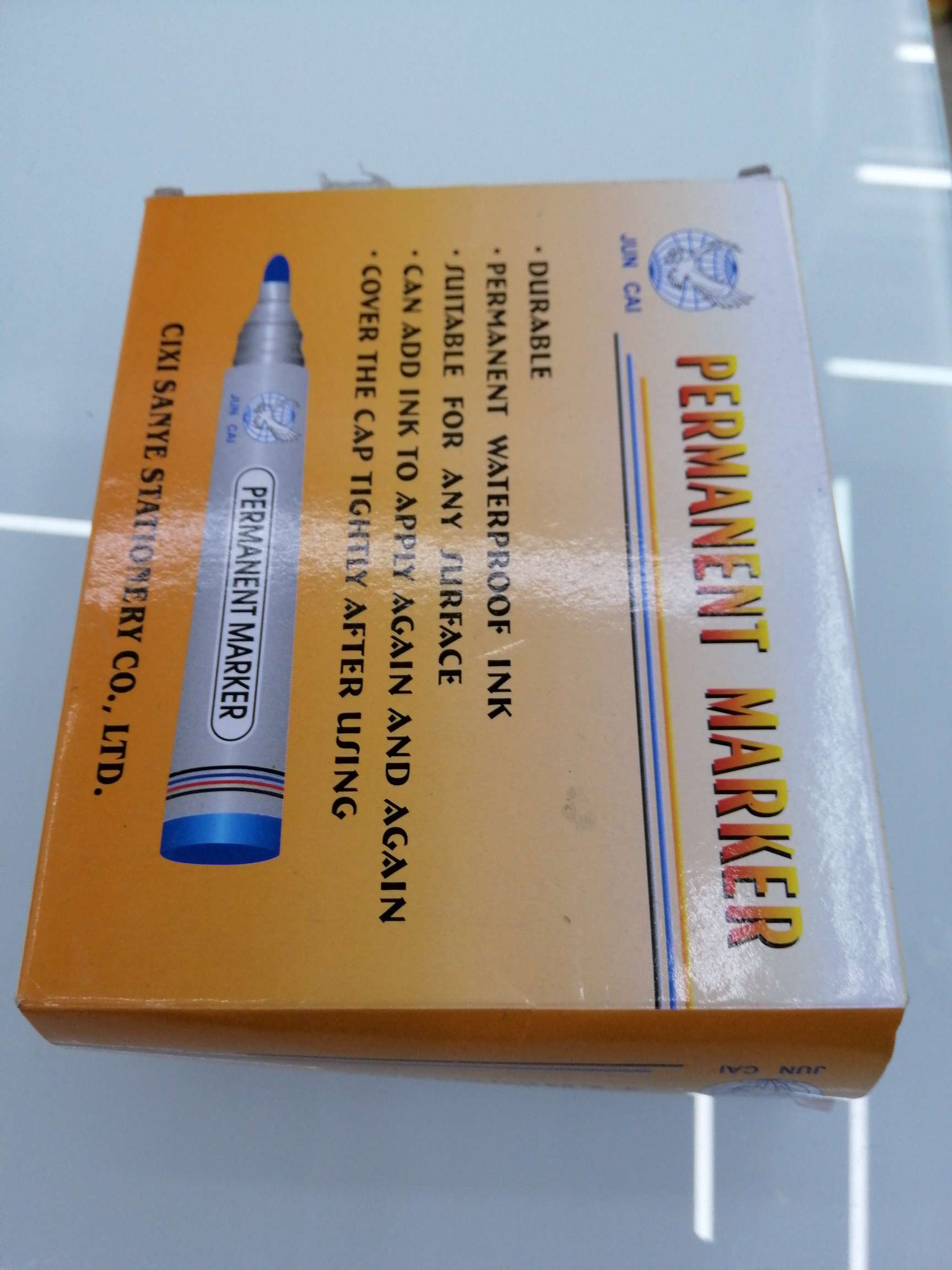 Yiwu Hanjia Stationery Office Three-Leaf 3200 Marker Pen Single-head non-erasable Marker Pen Outline 12 pieces Box set full figure