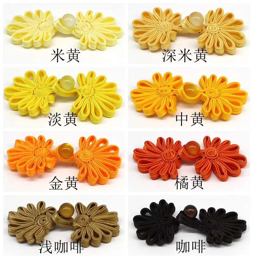 Chinese cheongsam and Hanfu handcrafted chrysanthemum cloth buttons, ethnic costume ancient costume handcrafted Hanfu buttons Application Scenario