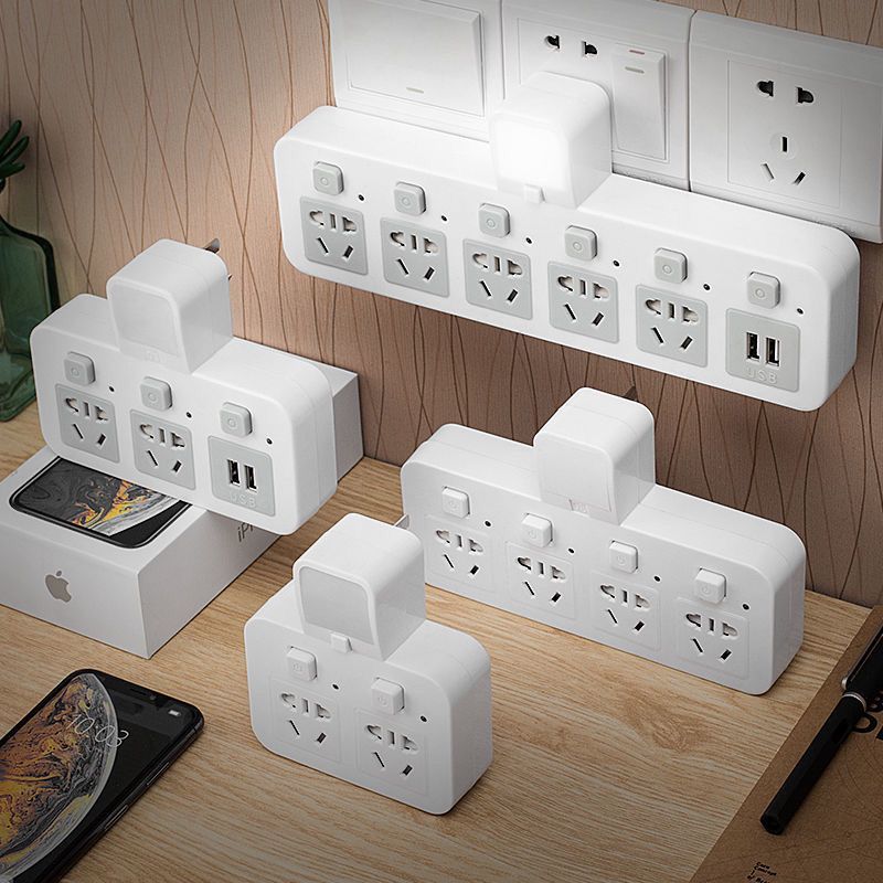 Independent switch small night light wireless one turn multi point socket USB adaptor socket row plug adaptor plug