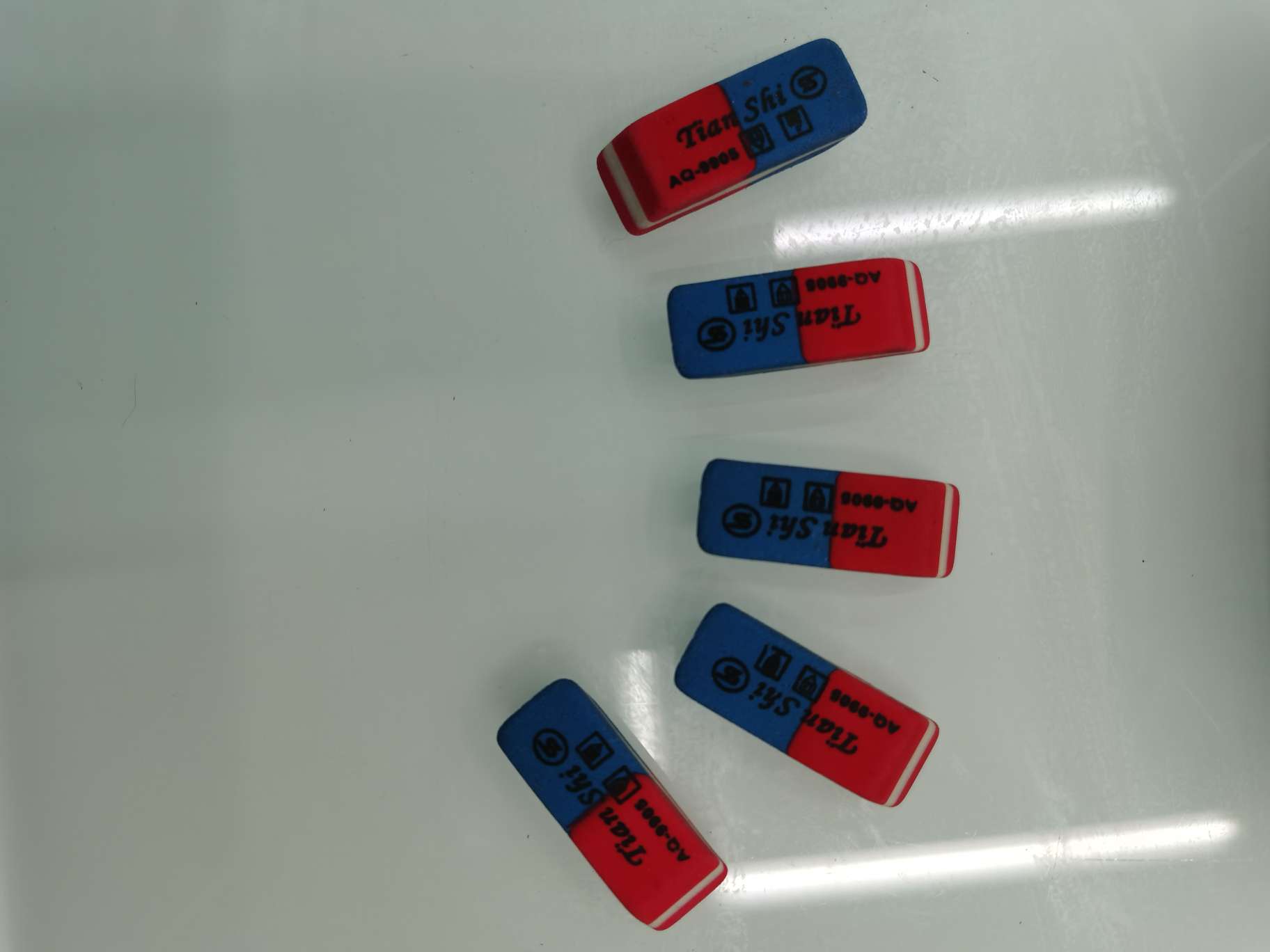9905 sanded eraser, red and blue eraser