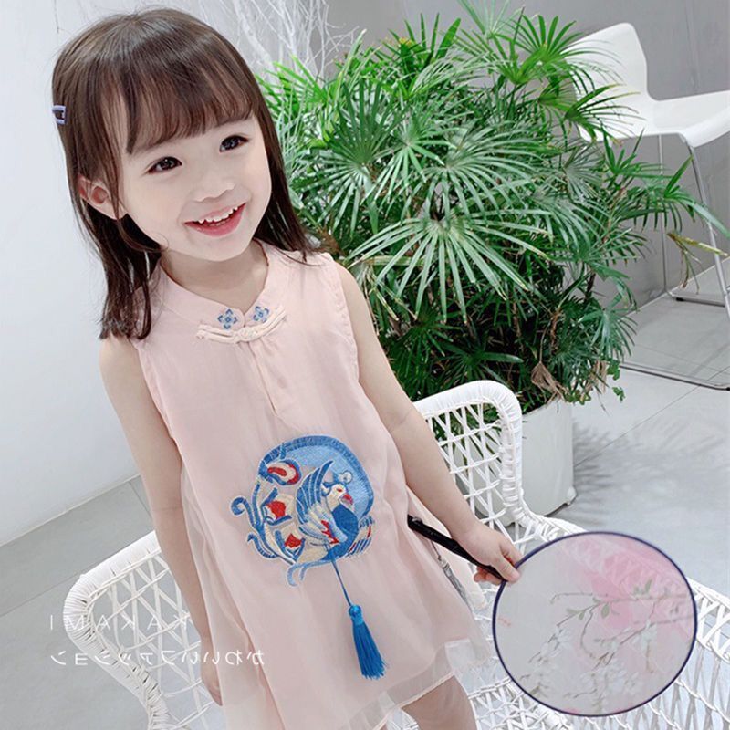 Summer new slim retro dress girl Chinese style Hanfu children's Cheongsam skirt thumbnail