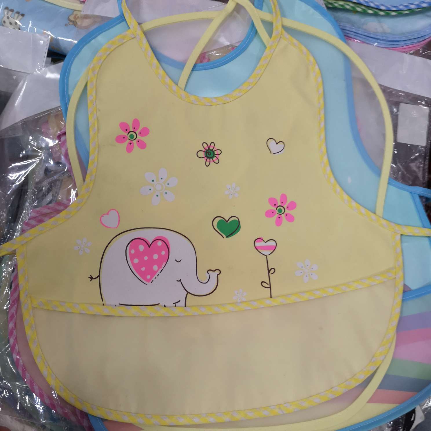 Cartoon elephant square face mask type bib for baby mouth towel for baby hand bib bib thumbnail