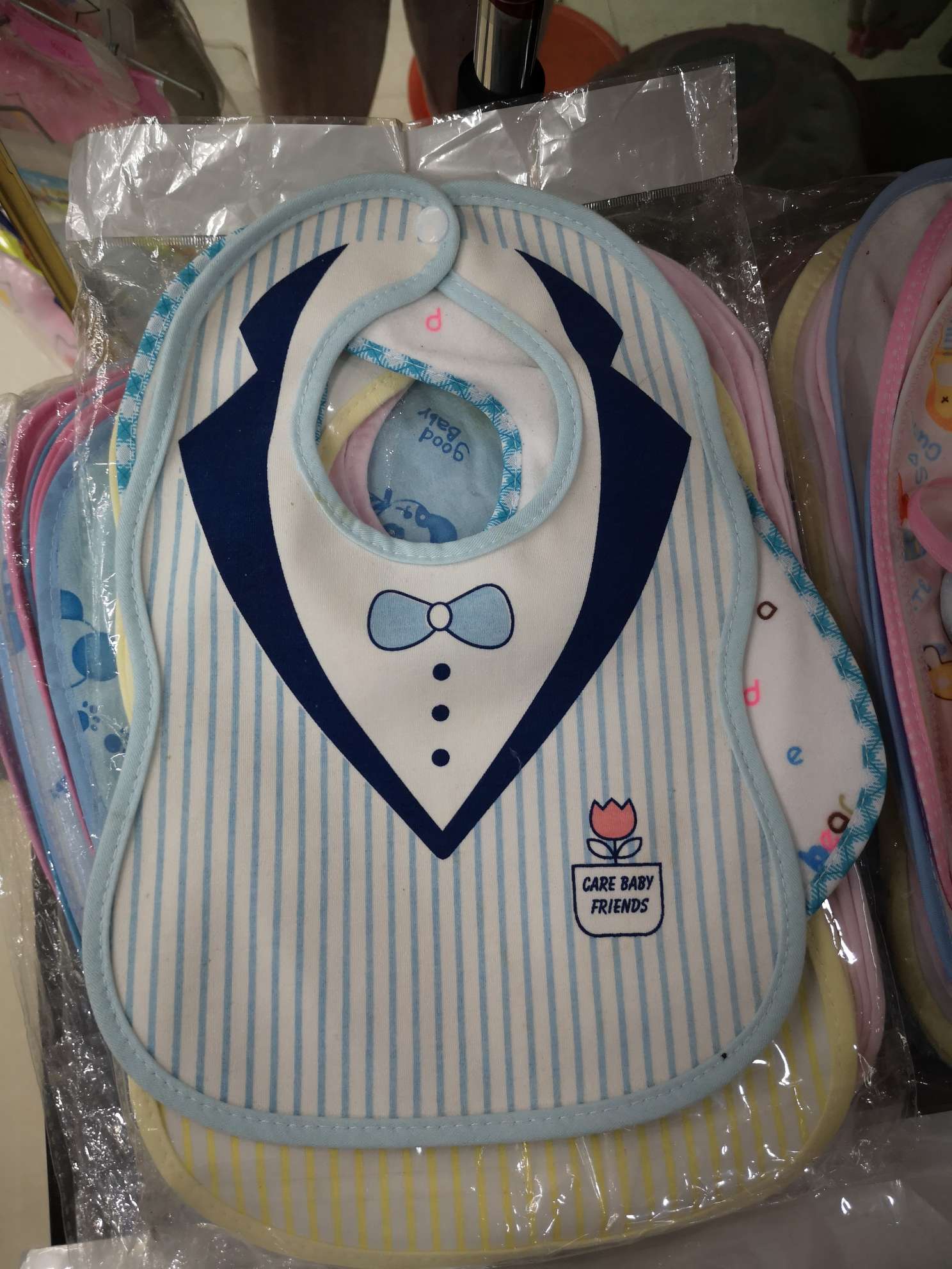Baby cotton tied with knot drool towel baby organic colored cotton bib for newborns waterproof anti-vomit milk bib rice bag