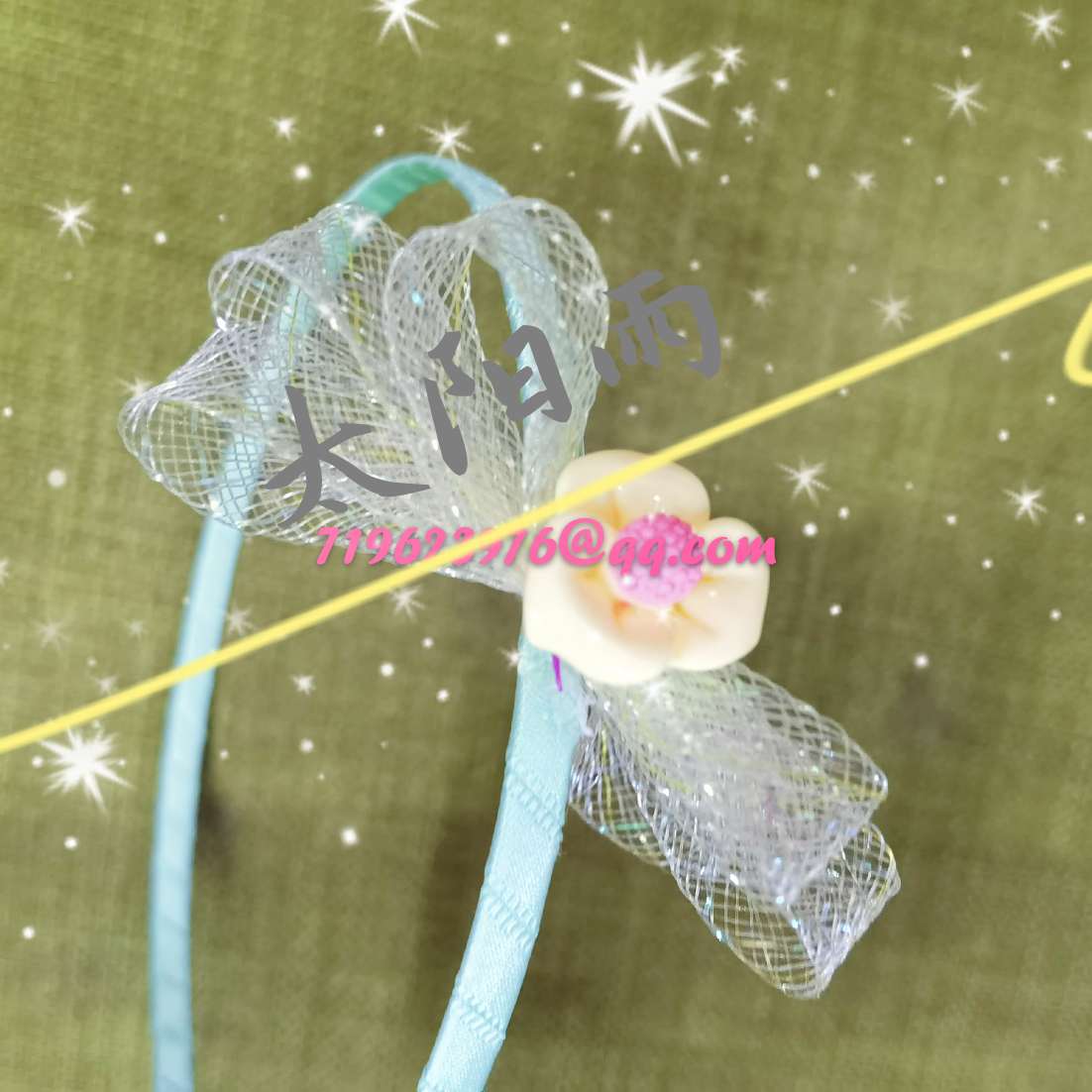 Elastic yarn net, manufacturers direct children headband hairpin clothing accessories, creative clothing