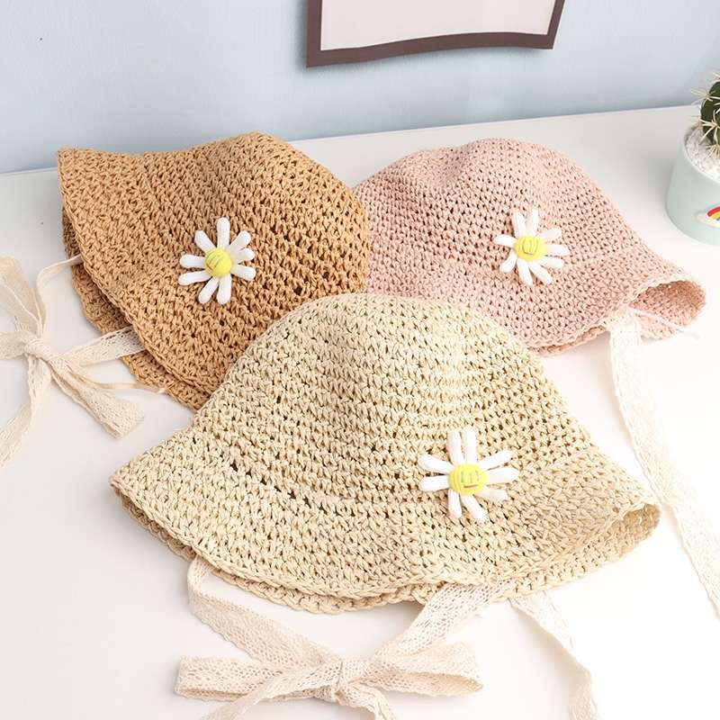 Children's Straw Hat Girls Summer Sunblock Hat Beach Trip Sun Hat Lovely Zou Ju