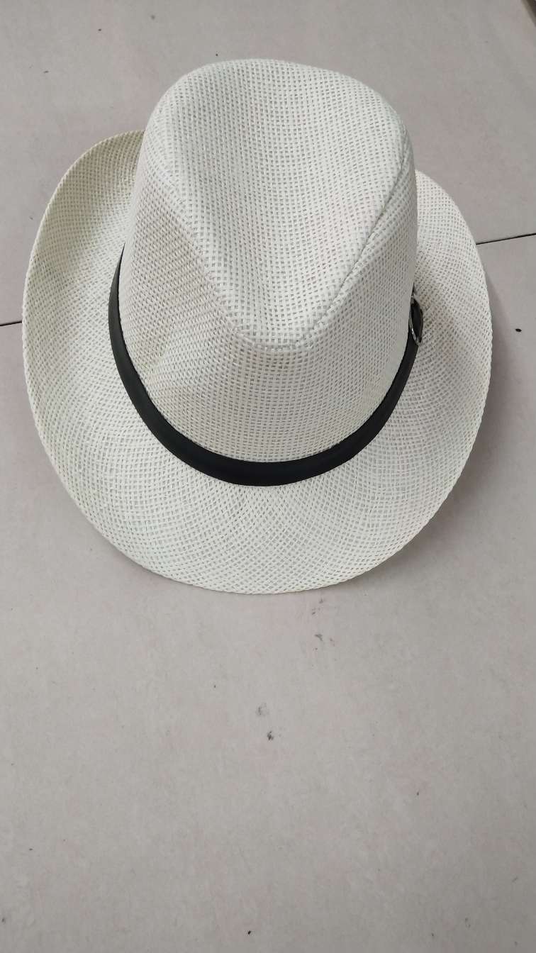 大沿皮带牛仔礼帽奶白