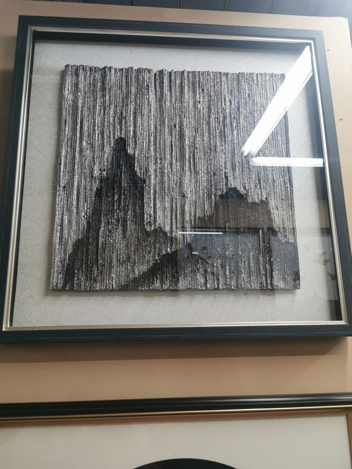 竖条现代轻奢餐厅玄关墙画抽象金色简约创意六边形新房客厅走廊装饰画