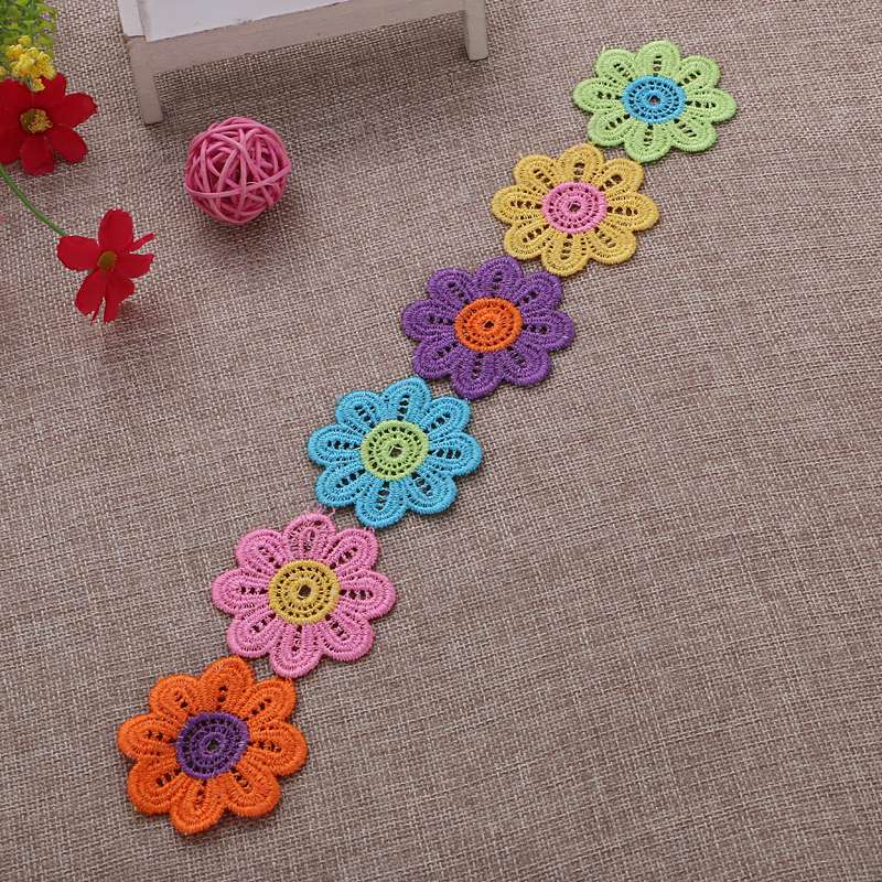 Elegant Lace Colorful Flower water-soluble Lace 001