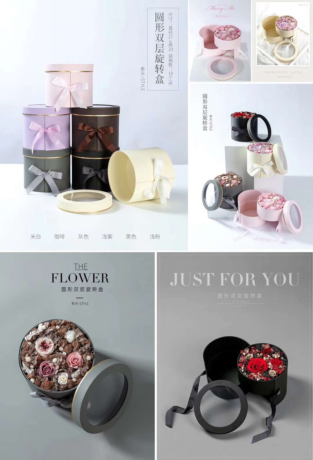 Gold Gift Box Premium Flower Box Round Flower Box Hugging Bucket Flower Bucket Bouquet Packaging Materials Dried Flowers With Hand Gift Box Floral Arrangement Box Item Picture