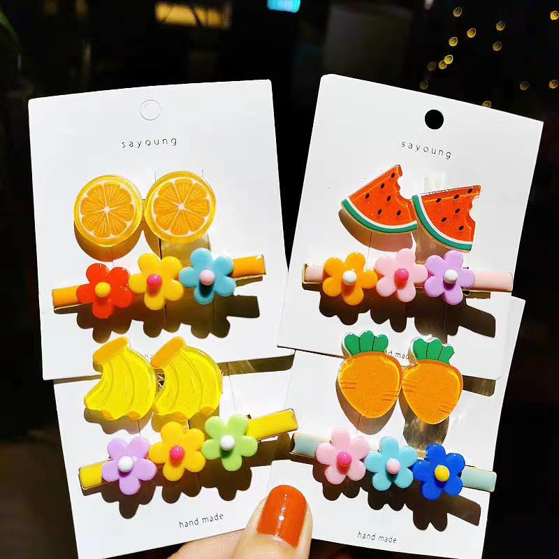 Summer fruit hair clip edge clip, Korean hair clip headwear from Instagram, flower one-piece clip at the back of the head Item Picture