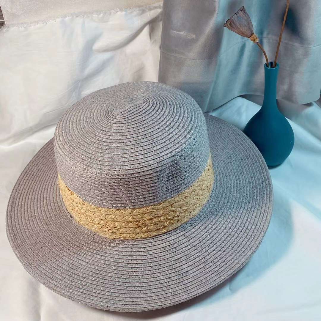 Flat top flat brim straw hat thumbnail