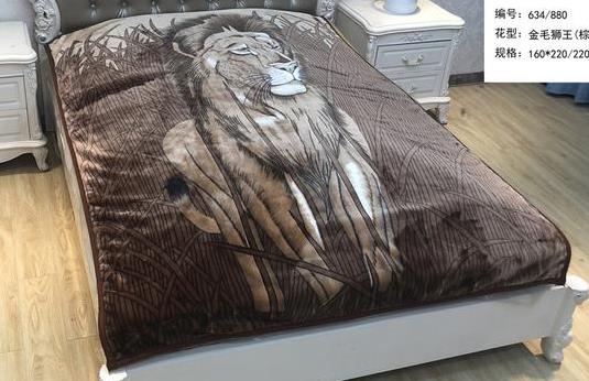 床上用品外贸产品动物花色拉舍尔毛毯细节图