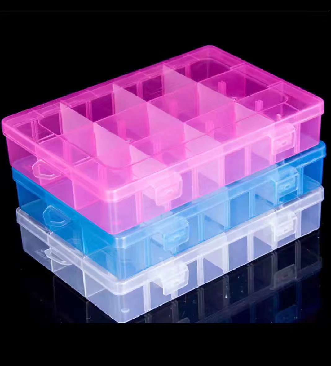 12 transparent plastic storage box jewelry box point drill box nail box detachable medicine box manufacturer wholesale