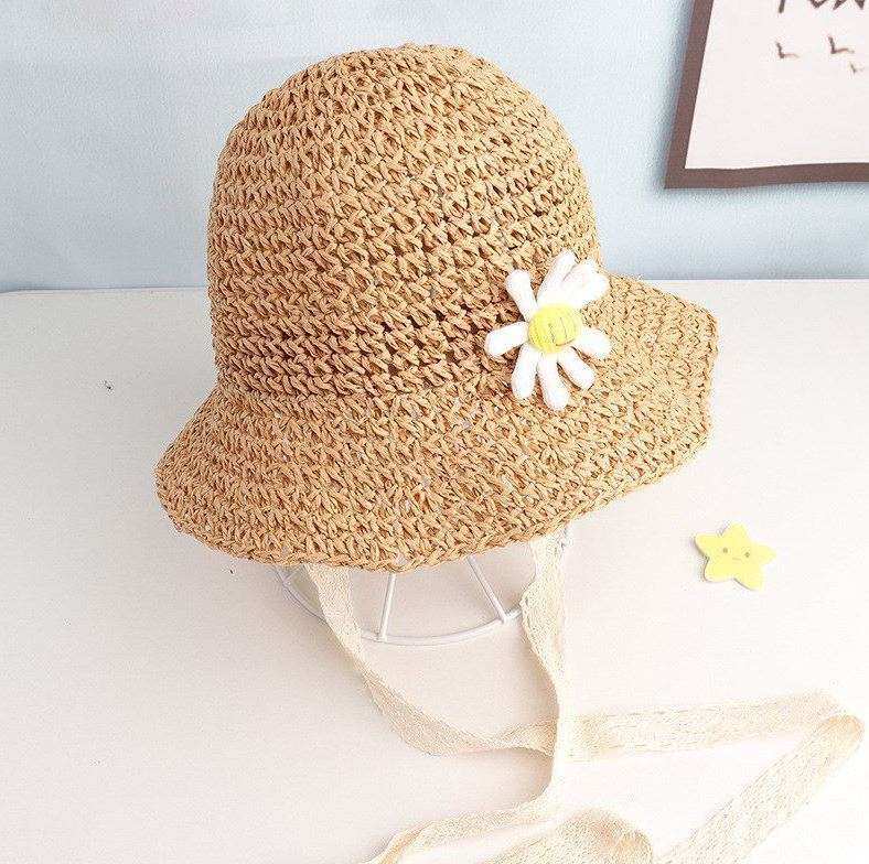 Children's Straw Hat Girls Summer Sunblock Hat Beach Trip Sun Hat Lovely Zou Ju details Picture