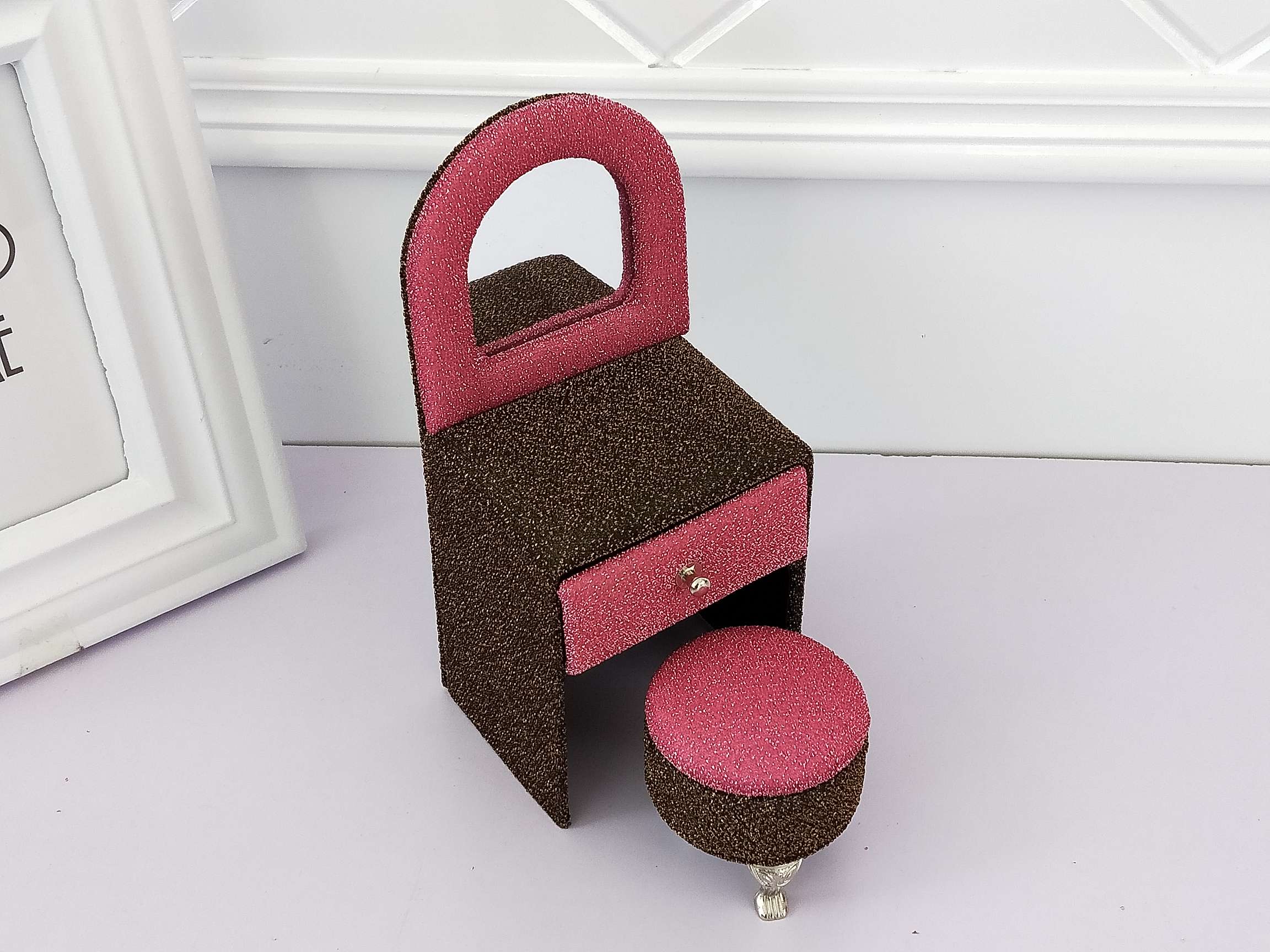 Jinqi sofa jewelry box Ring Earrings Necklace Accessories Storage Box Diamond Ring Placement Shooting props X05-391/392 Specification image