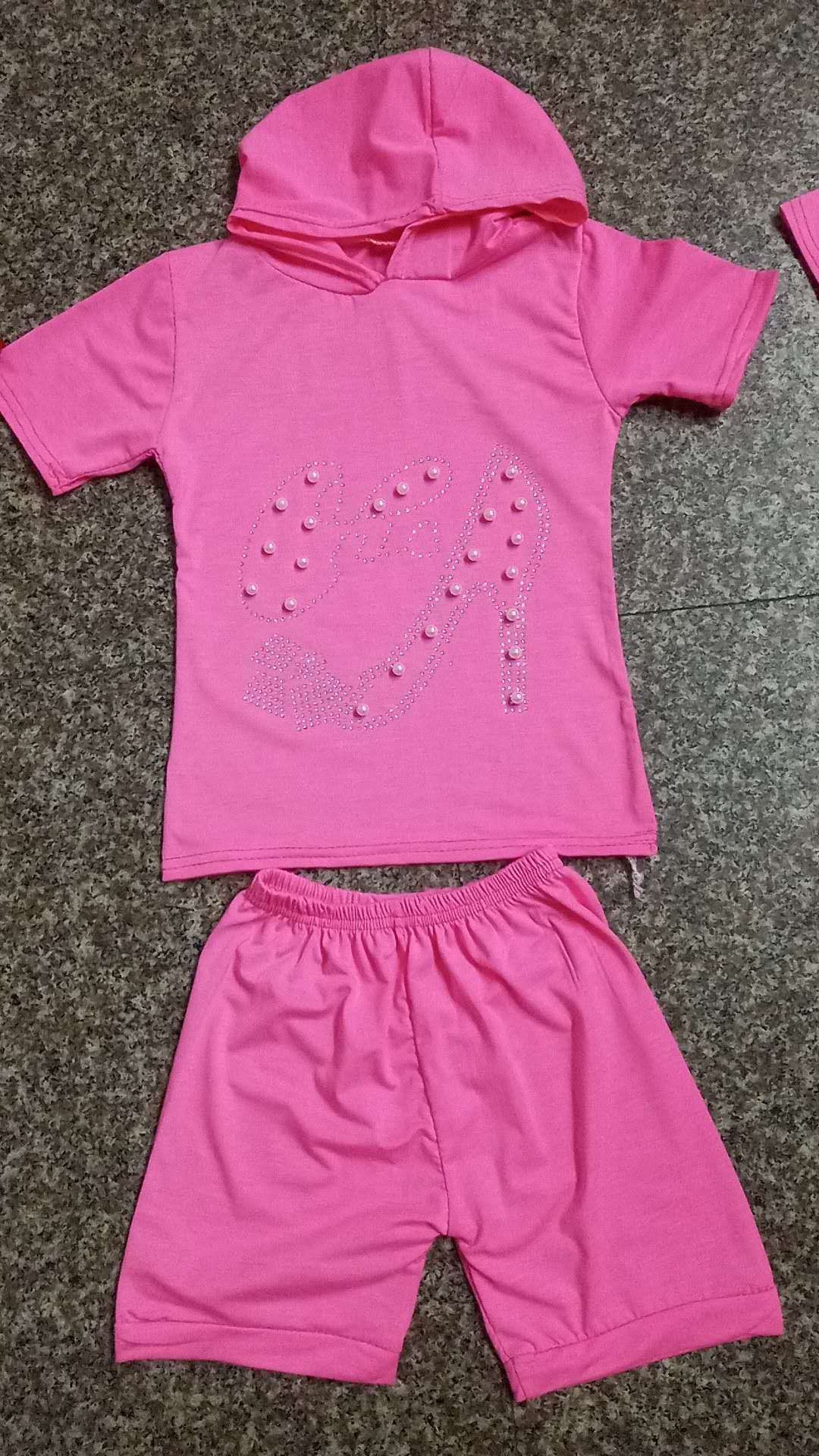 Children's Wear Summer wear 2020 Summer Pink children's leisure suit Fashionable children's two-piece set