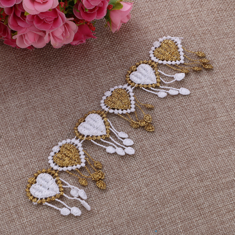 Wanli Lace's best-selling two-color water-soluble gold thread small flower edge undefined