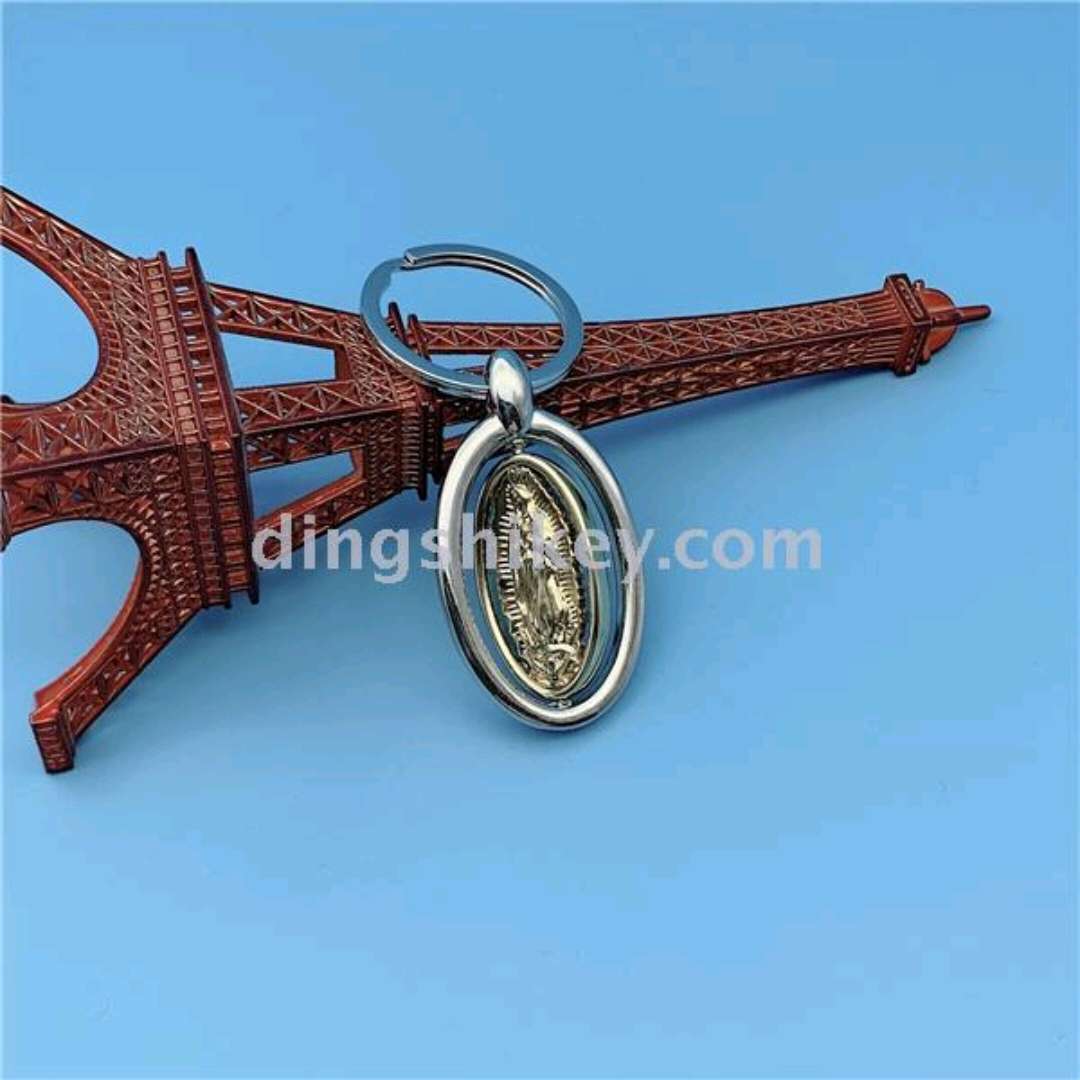 Oval-shaped rotating key chain details Picture