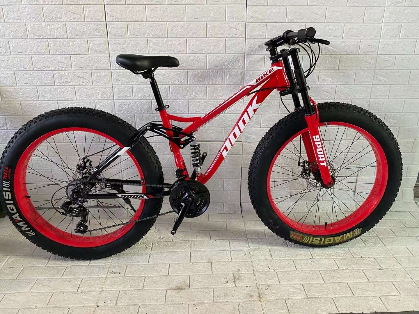 Bicycle 26 "high carbon steel double shock absorbent snowmobile