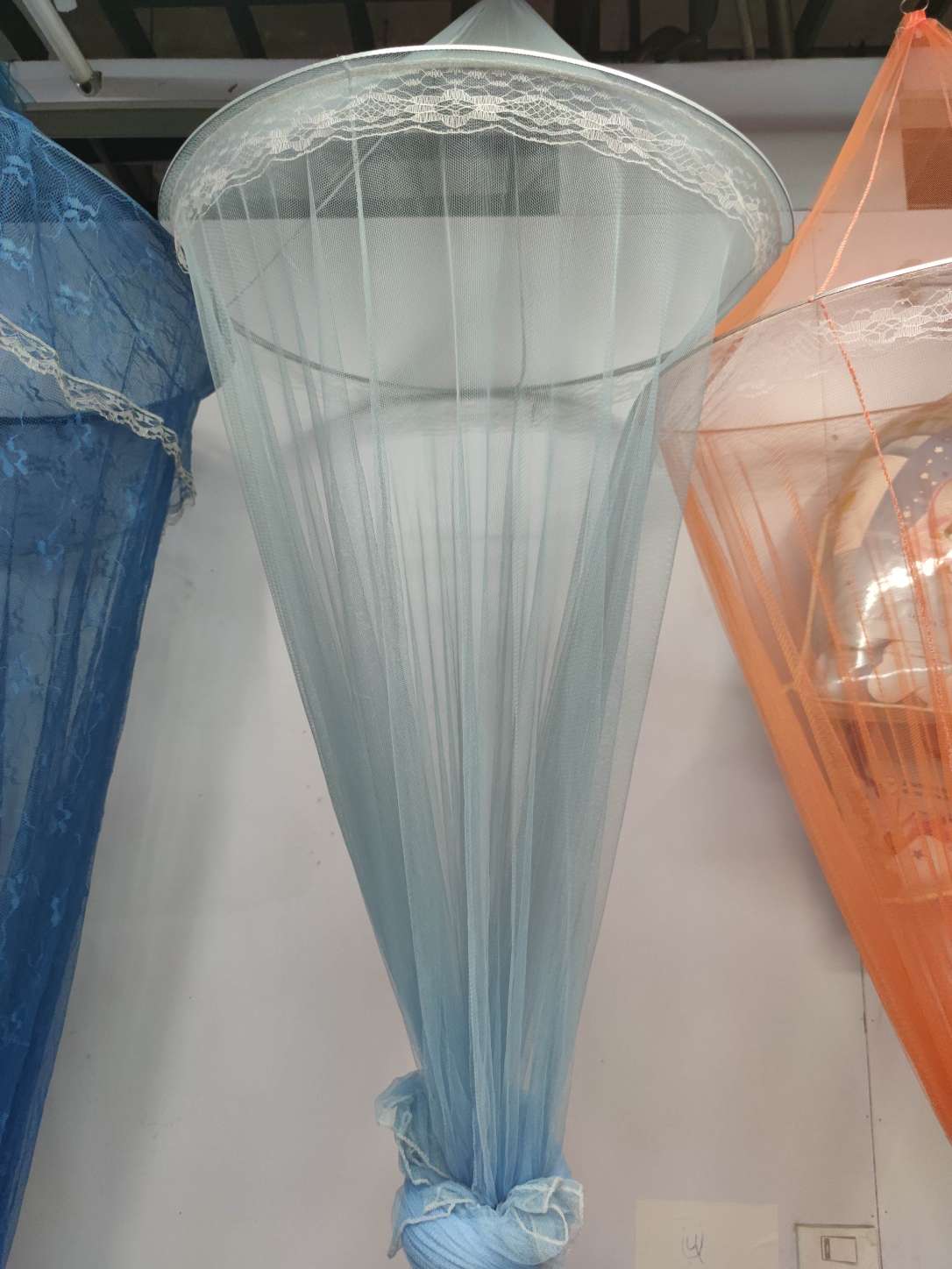 厂家直销新款防蚊浅蓝蚊帐 