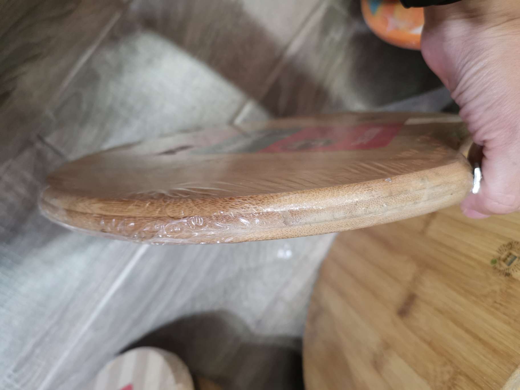Round bamboo cutting board, bamboo chopping board, cutting board details Picture