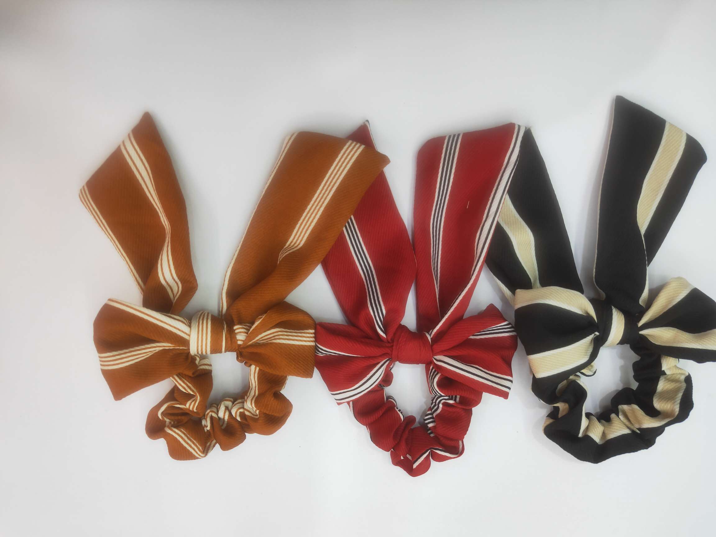 Jindian high-grade striped ribbon hair ring butterfly ponytail knot large intestine ring hair accessories thumbnail
