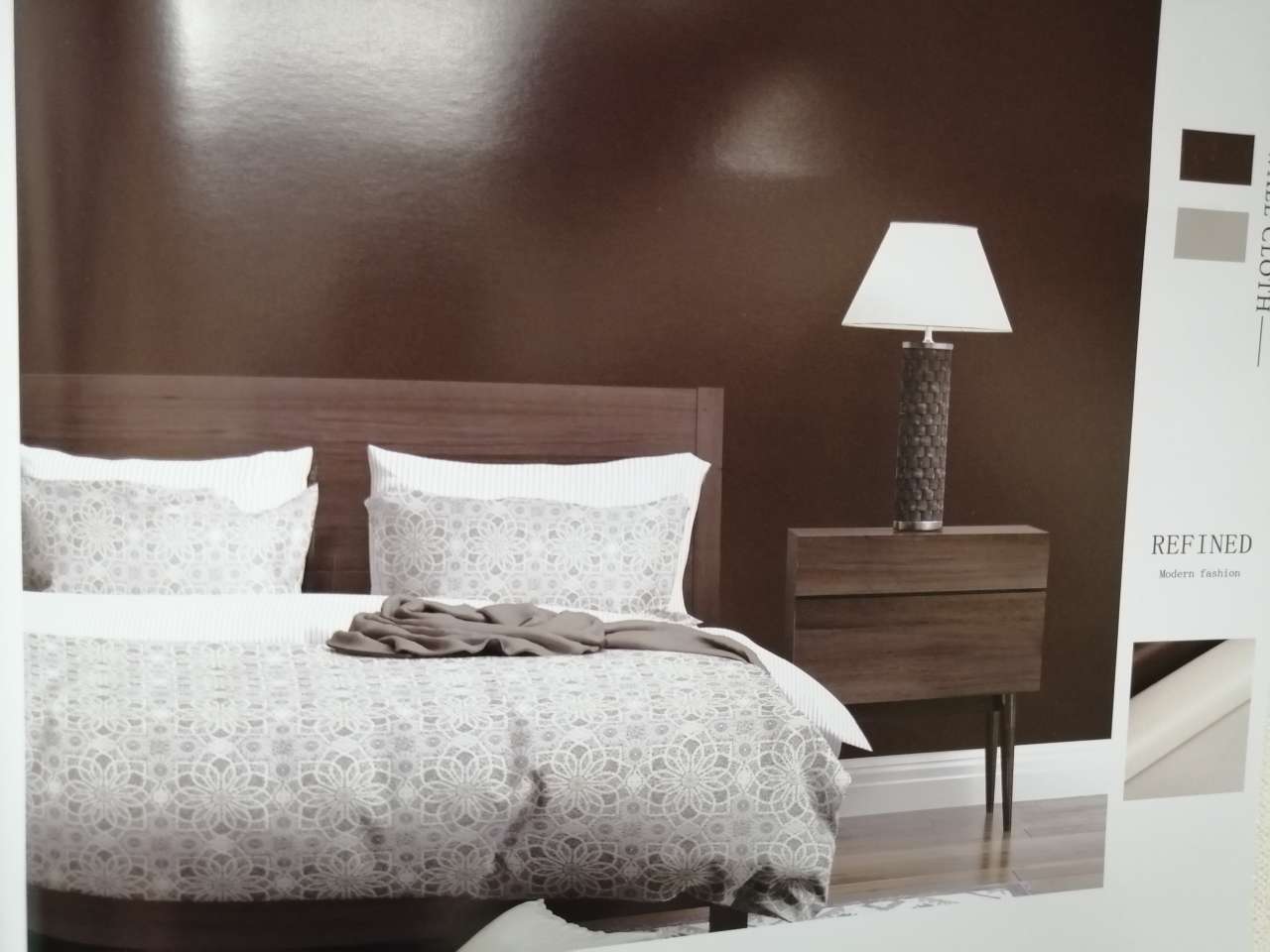 Hengzhi modern Nordic Style New Chinese Wall Fabric REFINED 3 bedrooms - dark brown