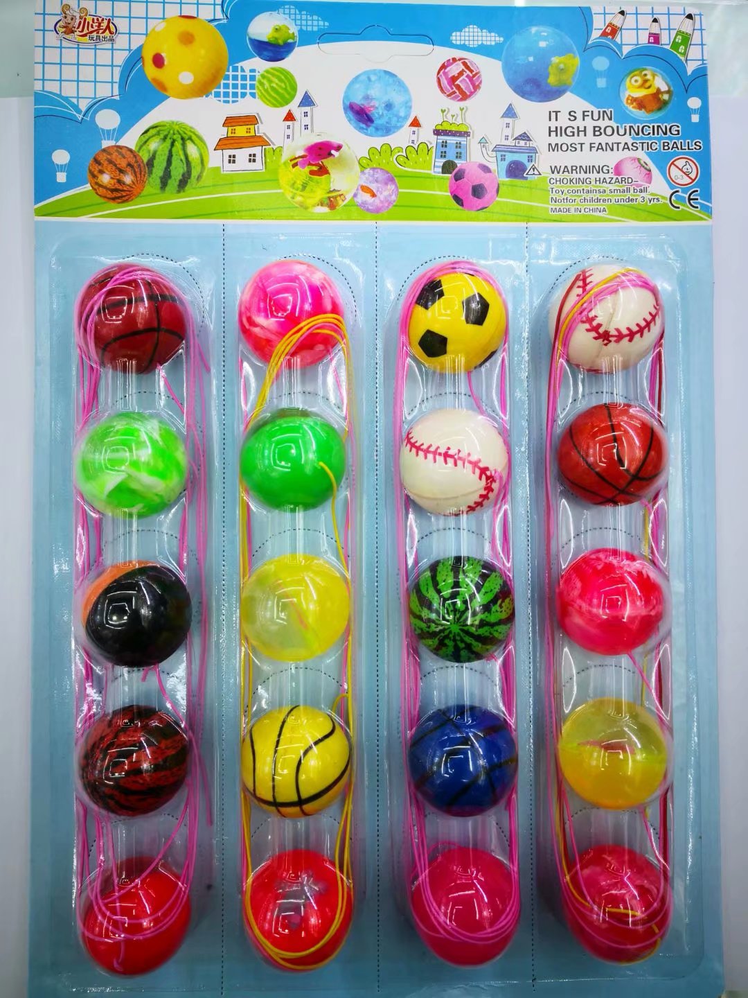 Popular popular toy bounce ball bounce ball rubber string ball children primary school hanging board hanging board 20 toys thumbnail