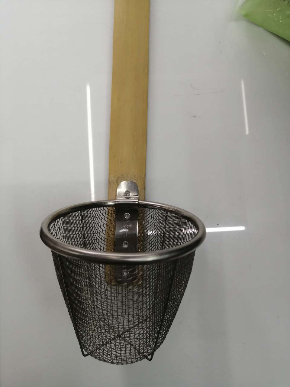 11.5cm竹柄面切 不锈钢网漏