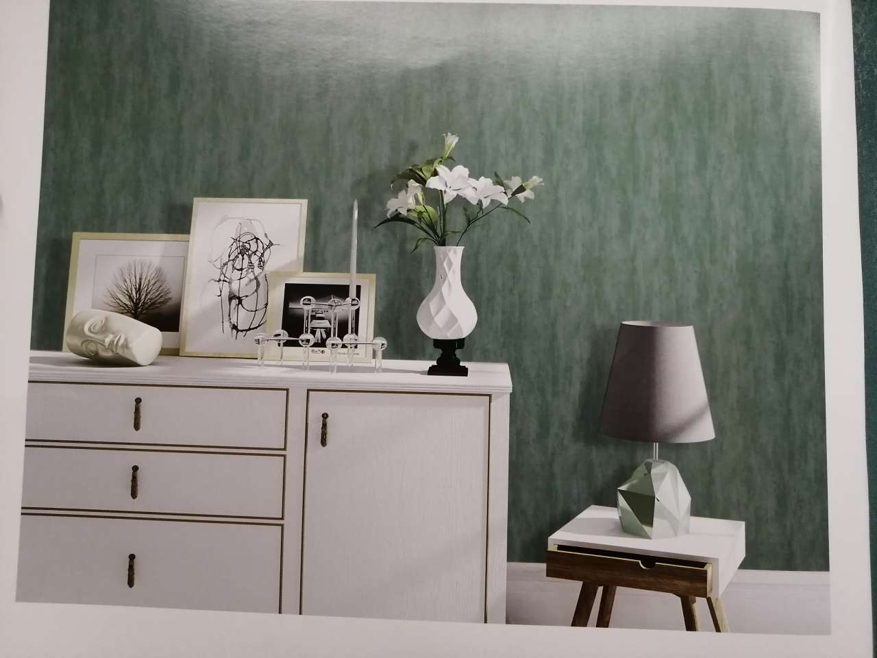 Hengzhi Modern Nordic Style Morandi color Wall fabric REFINED 1 Dark green
