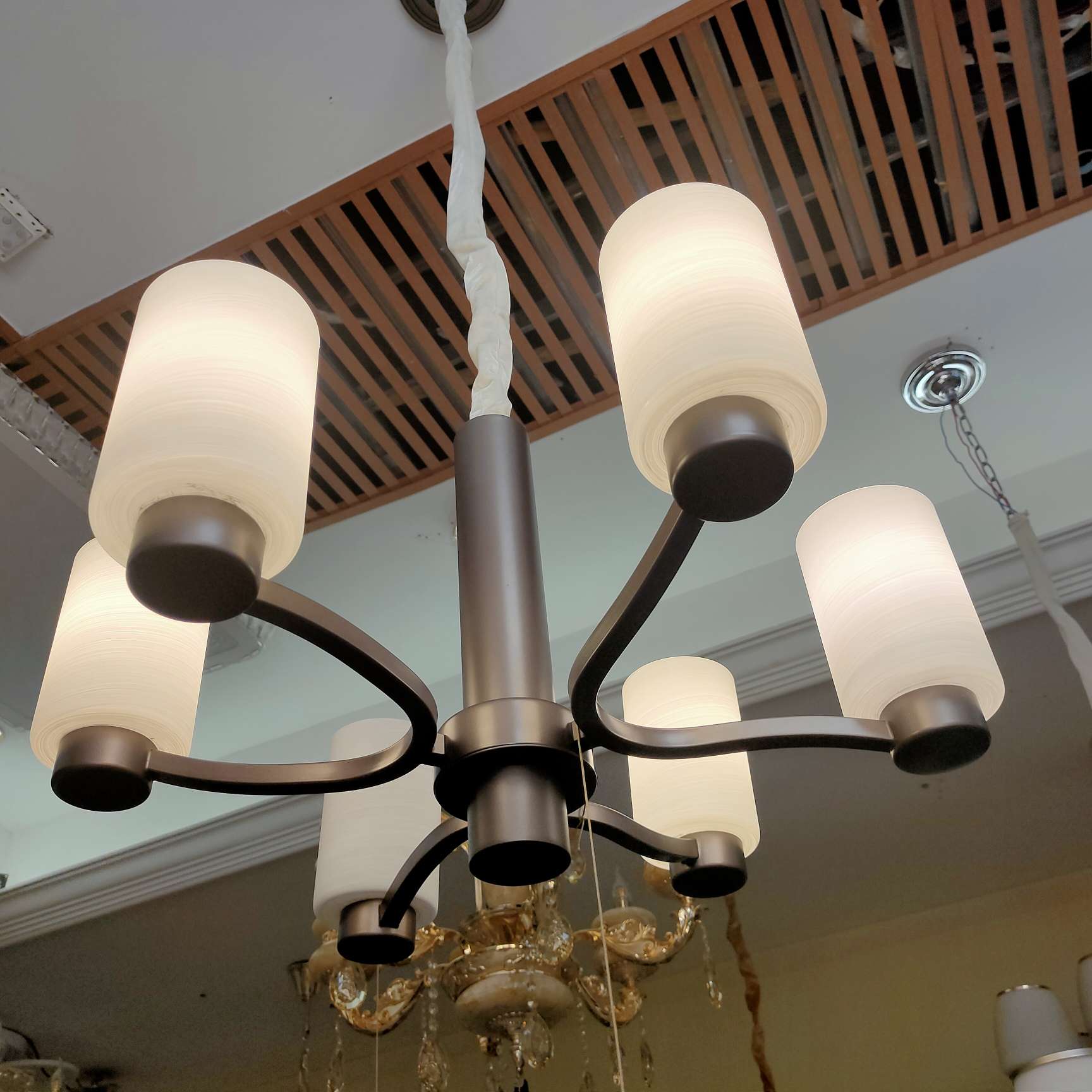 Nordic lighting fixtures, modern and simple style, grand clothing store bedroom magic bean chandelier, dining room Internet red light, home living room chandelier details Picture