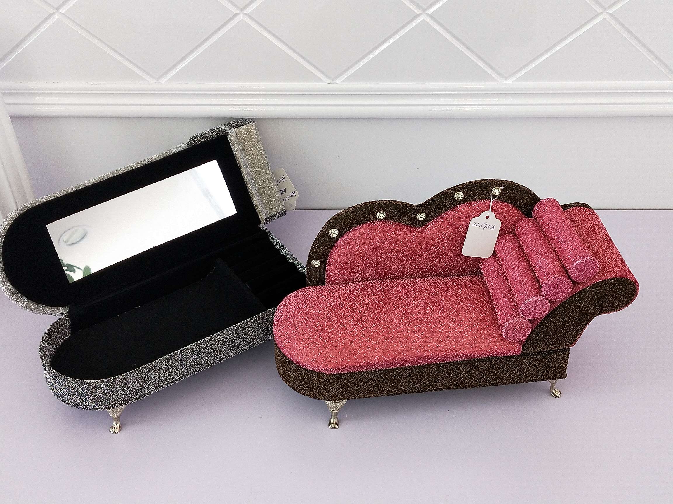 Jinqi Sofa Jewelry Box Fashion Ring Seat Earring Stand Jewelry Storage Box Earrings Jewelry Rack Display Props A20-391/392 details Picture
