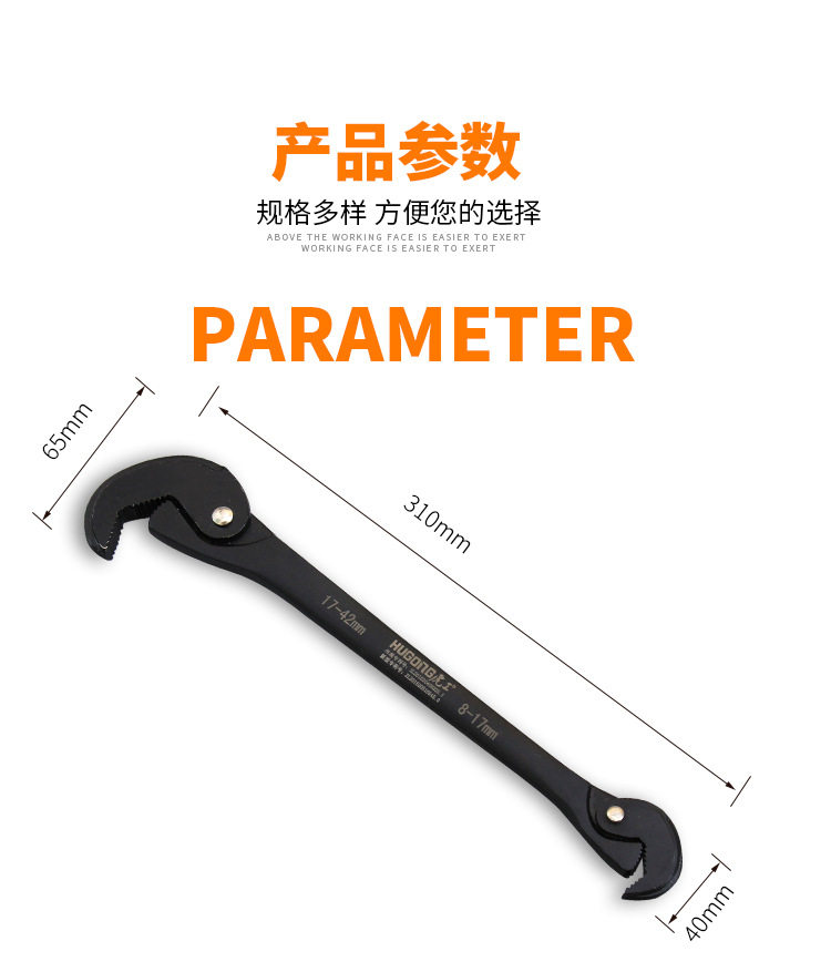 Universal Wrench With Spring Hand Multifunctional Double-Ended Manual Quick Large Opening Ratchet Wrench Auto Repair Tool Set Application Scenario