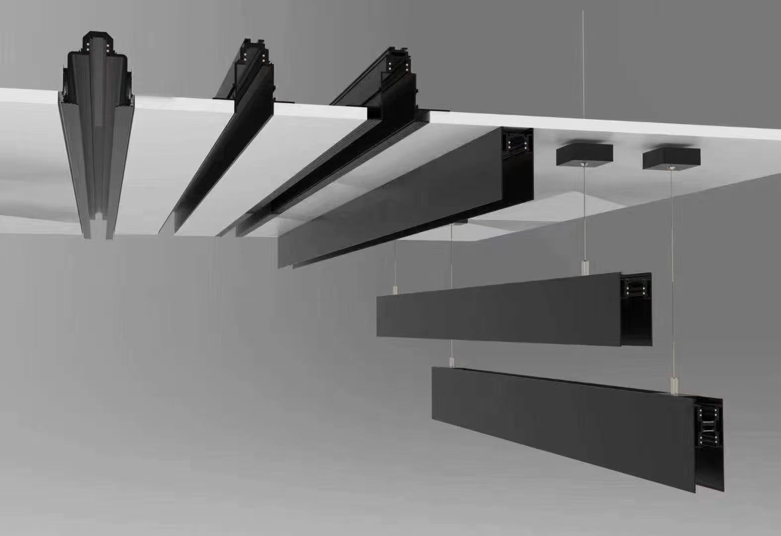 Borderless embedded creative magnetic track light, no main light, diffused light line spotlight, commercial lighting, hotel and villa undefined