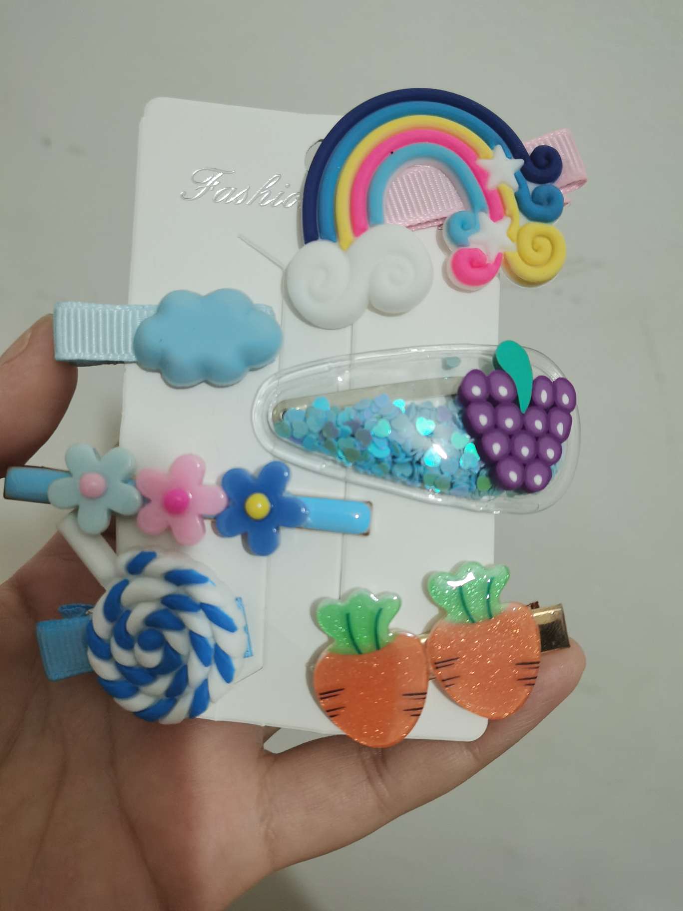 Korean children's hair accessories, bb clips for girls that won't damage hair, bangs clips for girls, anti-rust large hair clips and headwear set Specification image